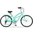 thumbnail image 1 of Meghna 26" Cruiser Bike V Brake Commuter Bicycle for Men Women 7 Speed Bicycles Beach Green, 1 of 7