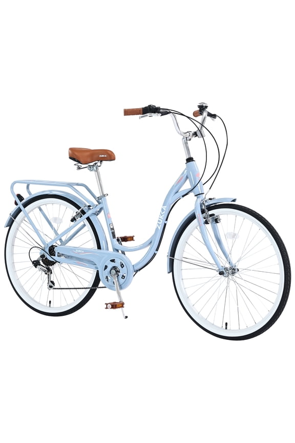 26" Lady Bike 7 Speed Women Bicycle for Women Cruiser Bike Blue
