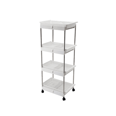 Meghna 4 Tier Utility Shelves Plastic for Home Storage with Adjustable Shelf for Bathroom Living Room