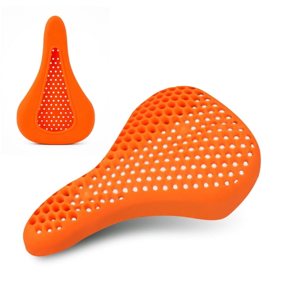Meghna Bike Saddle Cover Silicone Seat Cushion for Mountain Bike BMX Folding Bicycle Orange