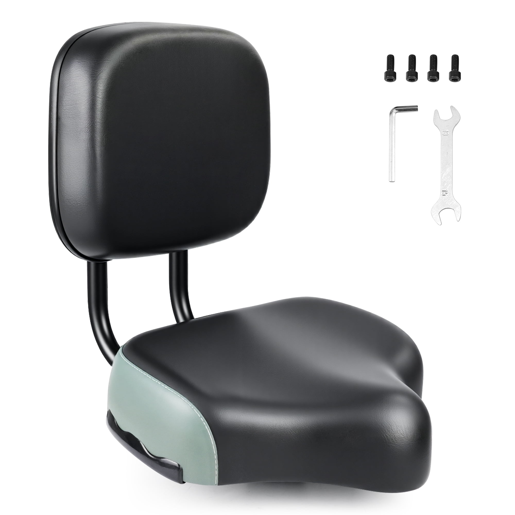 Meghna Bike Seat with Backrest Comfort Replacement Soft Back Rest PU Cushion for Mountain Bike Tricycles Commuter E-Bike