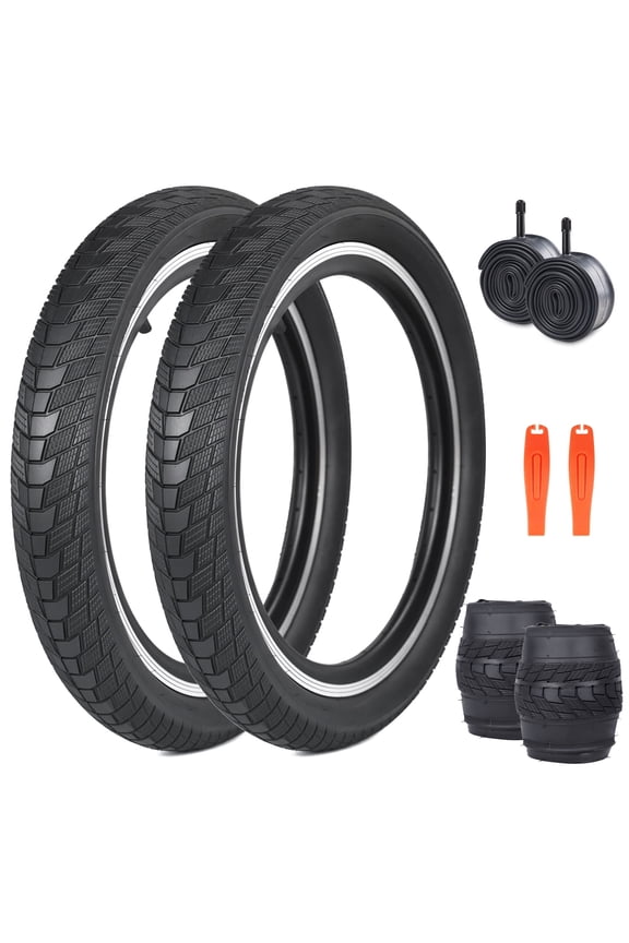 Bike Tire 20x2.4 inch Tire Foldable Replacement All-terrain Heavy Duty 2 Pack with Inner Tubes for BMX Mountain Bike