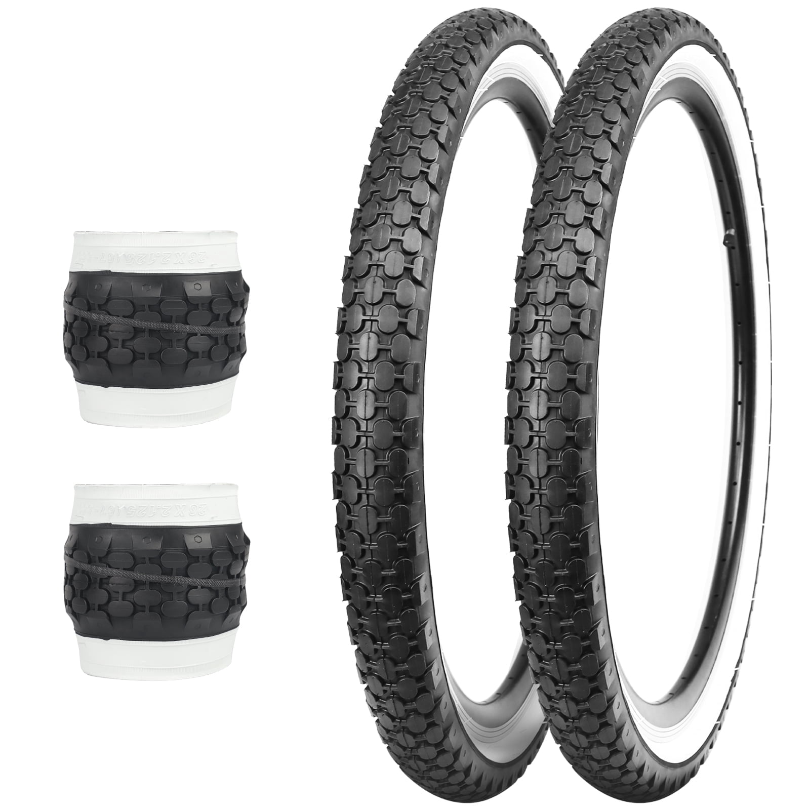 Tires For 26 Inch Rims Meghna Bike Tire 26 inch for Beach Cruiser 2 Pack Wear-Resistant 26 x 2 ...