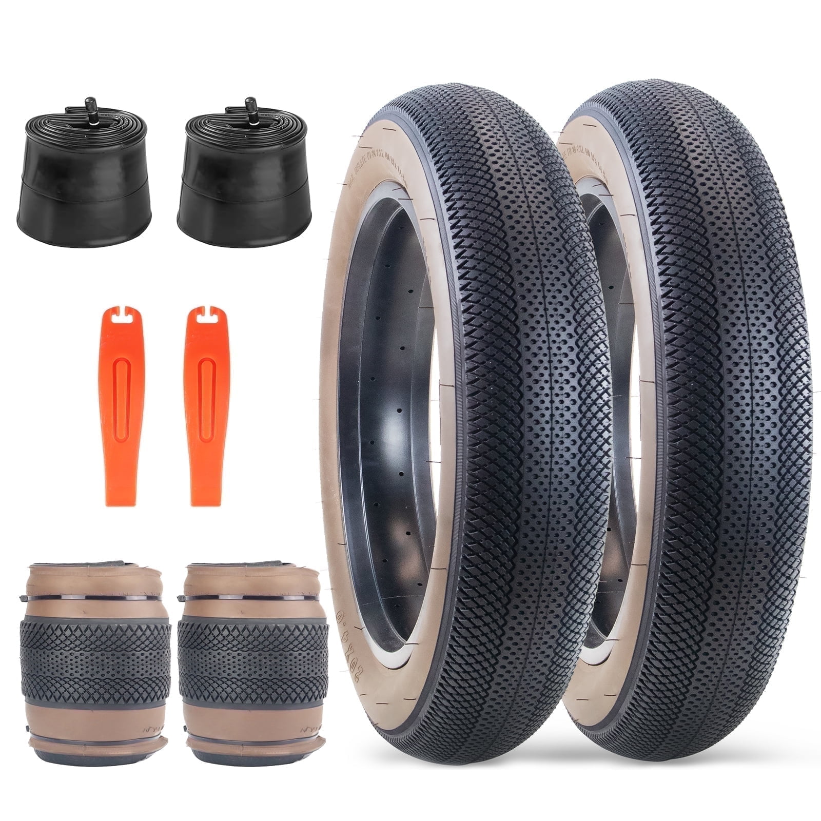 Fat Bike Tires 20x4.0 Inches - 2-Pack Replacement Tires For Snow, Sand & Off-Road Biking