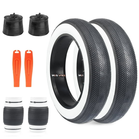 Meghna E-Bike Fat Tire 20 x 4.0 2 Pack Heavy Duty Wear-Resistant Mountain Snow Tire 20 inch for E-Bike White