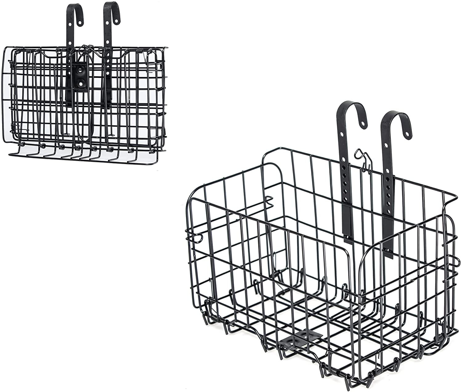 Meghna Front Bike Baskets Black Metal Detachable and Adjustable Height