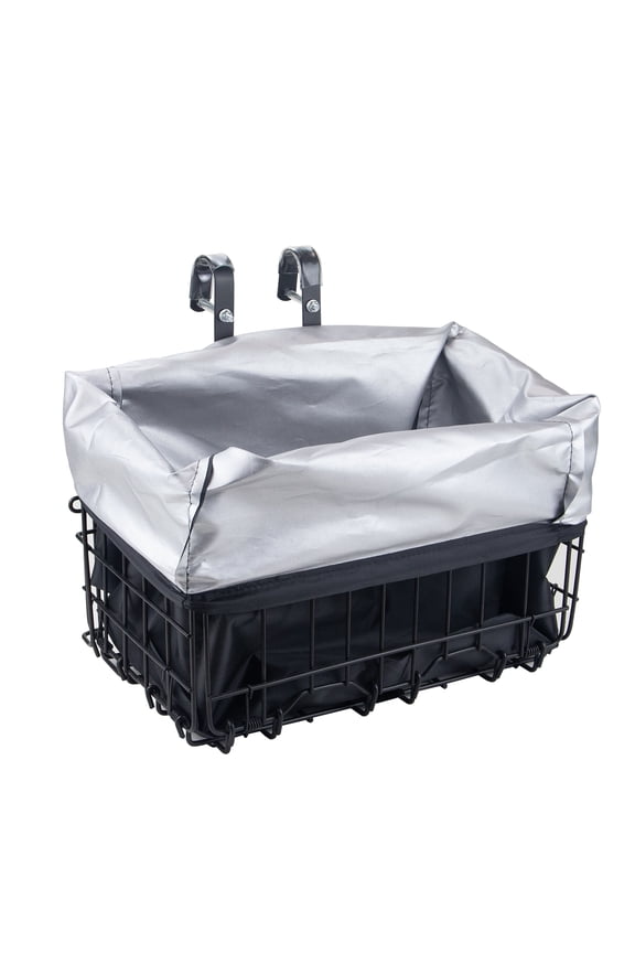 Front Bike Baskets Upgraded with Bag Black Metal Detachable and Adjustable Height Front Handlebar Bicycle Basket for Unisex Adult Women