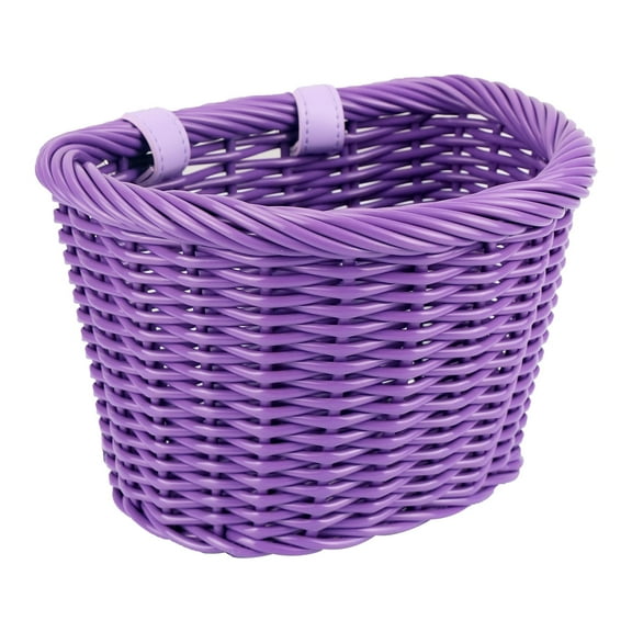 Meghna Kids Bike Semicircle Basket Woven for Girls Bicycle Handlebar and Scooter in Purple
