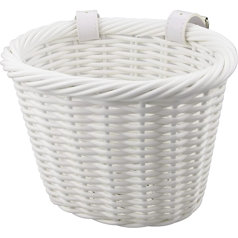 Meghna Mini Bike Basket White Woven fit for Kids Handlebar and Scooter Gifts