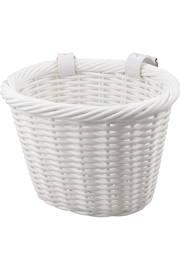 Mini Bike Basket White Woven fit for Kids' Handlebar and Scooter Gifts