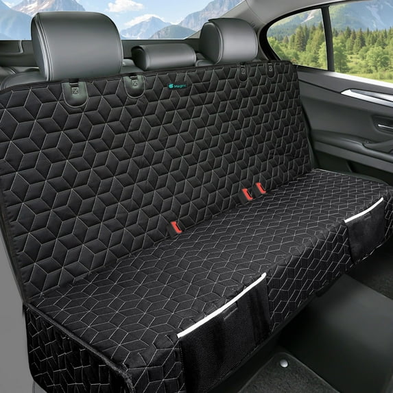 Meginc Dog Car Seat Covers for Back Seat, Waterproof Pet Bench Seat Cover for SUV Chevrolet Silverado/Ram/Ford F-Series/GMC Sierra 600D Heavy Duty Scratch Proof Nonslip Truck Seat Covers for Dogs C97