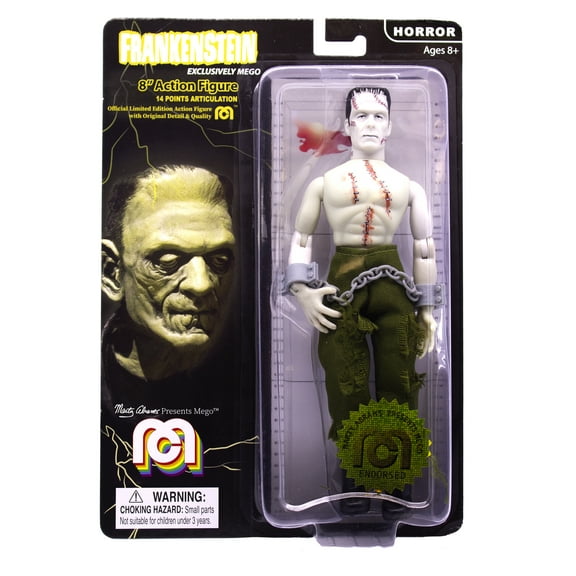 Mego Action Figure, 8 Frankenstein - Bare Chested with painted stitches, reconstructed with different body parts (Limited Edition Collectors Item)