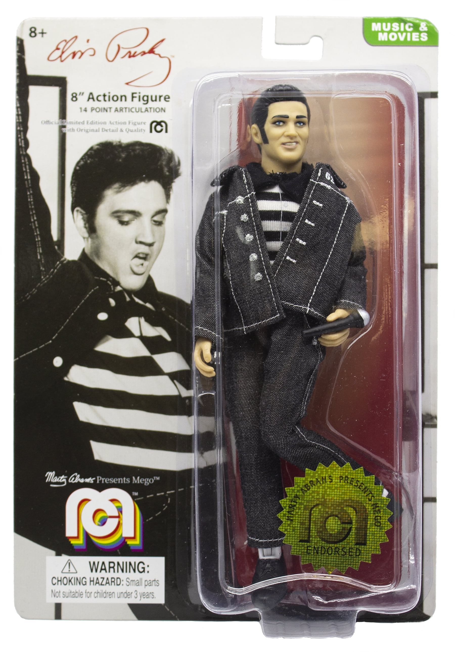 Mego Collectible Kids Elvis Presley Action Figures, Plastic Multicolor, 7" x 8"
