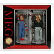 Mego Horror Bride of Chucky 8" Chucky and Bride of Chucky Collectible Action Figure 2 Pack with Collectible Coin