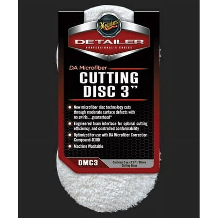 Meguiar's 3" DA Microfiber Cutting Disc – Microfiber Pad for Paint Correction – DMC3, Pack of 2