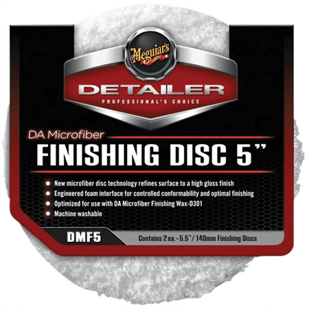 Meguiar's 5" DA Microfiber Finishing Disc - Microfiber Pad to Polish & Wax - DMF5, Pack of 2