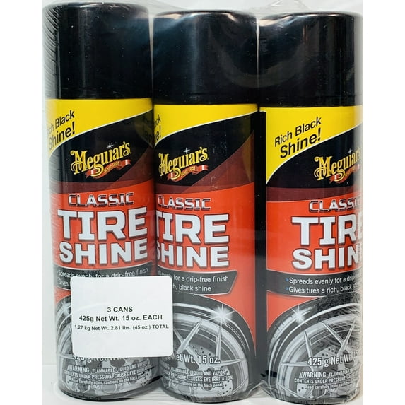 Meguiar's Classic Tire Shine 3 Pack Tire & Wheel Care Set 3 Cans Shine