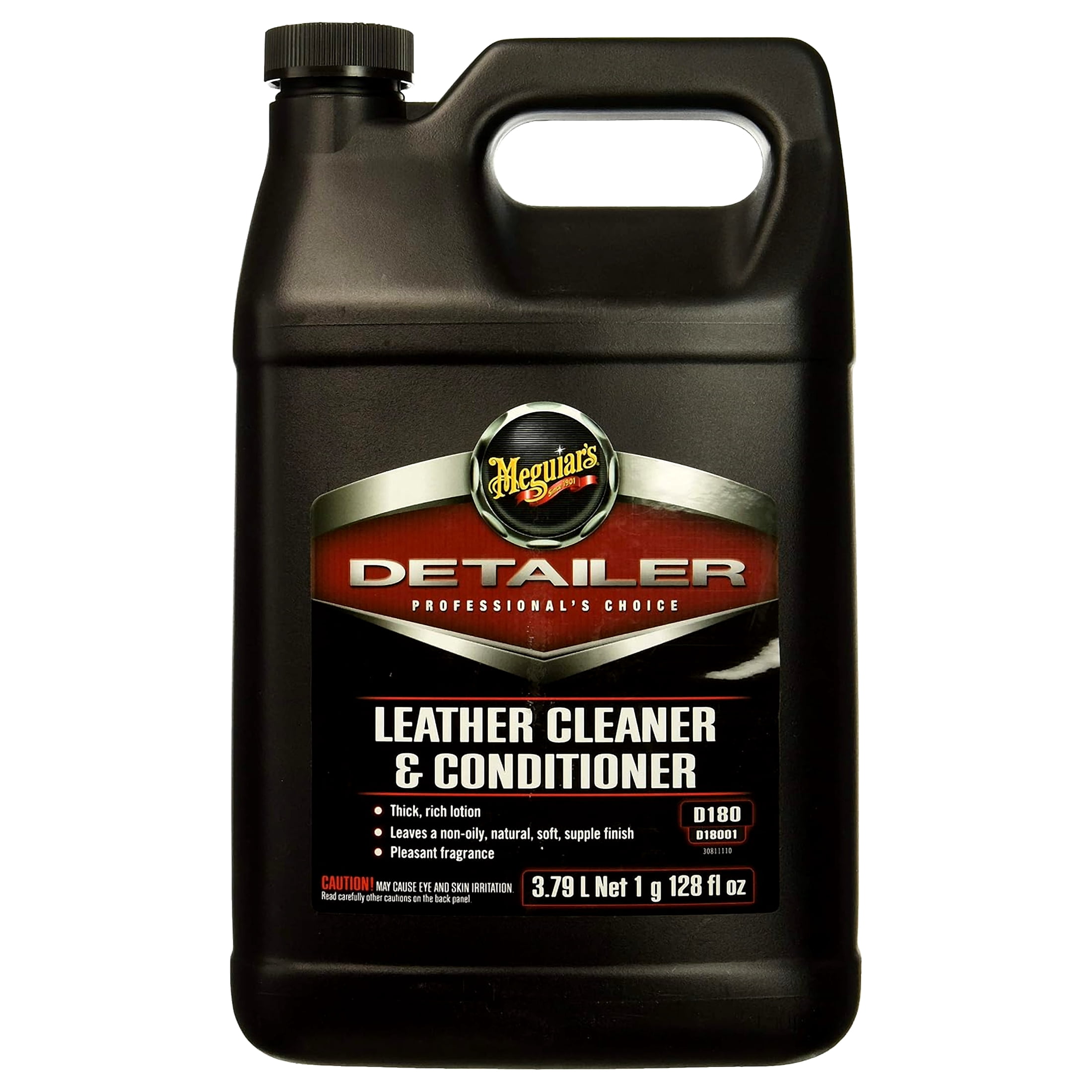 Meguiar's Professional Leather Cleaner & Conditioner D18001 - 1 Gallon Leather Cleaner & Conditioner Specifically Formulated for Automotive Leather Care, Delivers Professional Results, 128 Oz