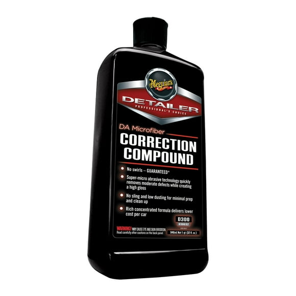 Meguiar's D300 DA Microfiber Correction Compound - Auto Compound Removes Surface Defects, D30032, 32 Oz