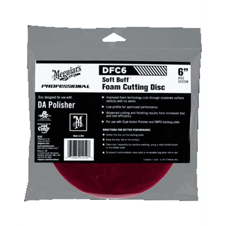 Meguiar’s DFC6 6" Soft Buff DA (Dual Action) Foam Cutting Disc, 1 Pack