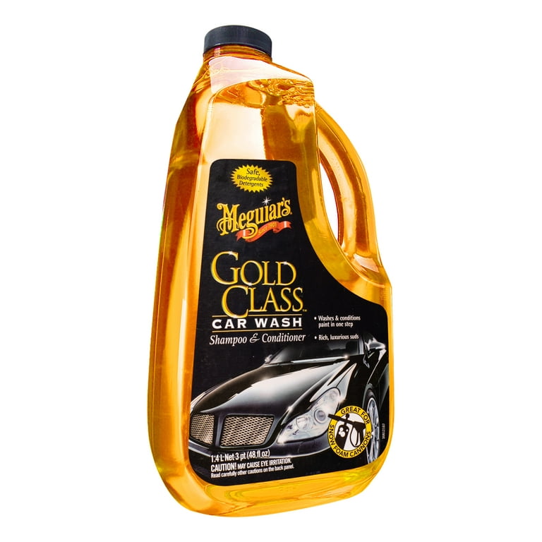 Meguiars Gold Class Car Wash Shampoo Conditioner 473ml & Microfibre Cloth &  Pad