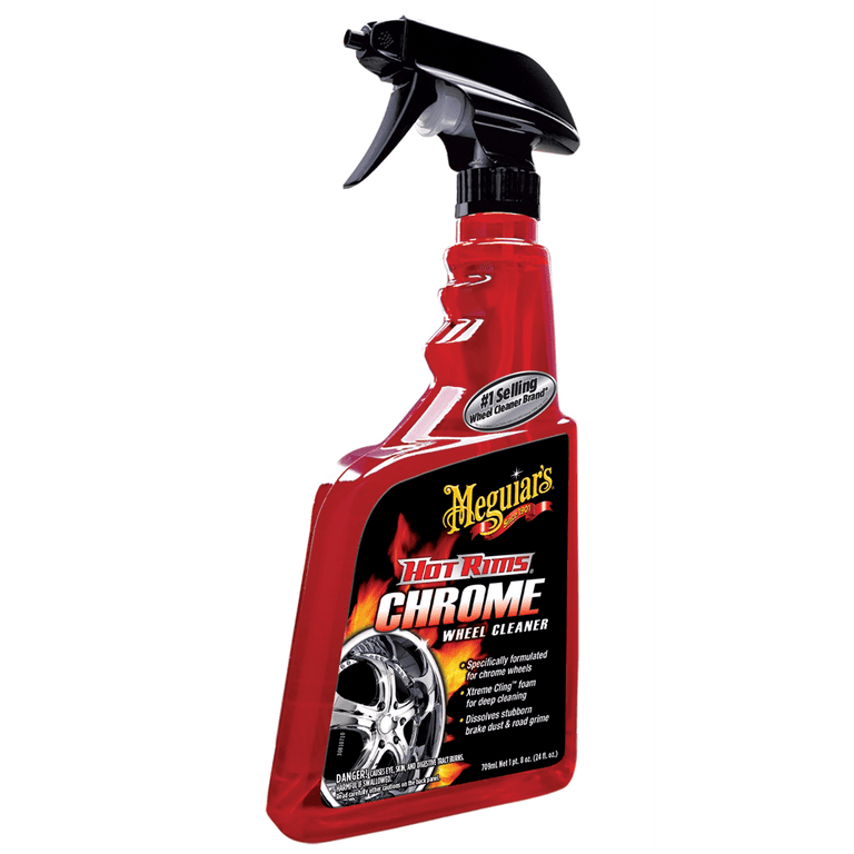 Meguiar's Hot Rims Chrome Wheel Cleaner 24 Oz - Shine, Clean Grime