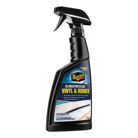 Meguiar's M5716 Marine/RV Vinyl & Rubber Cleaner & Protectant, Boat Vinyl Cleaner & Protectant, Revitalize Plastic and Rubber with an Easy-to-Use Non-Greasy Formula, 16 Fl Oz Spray Bottle