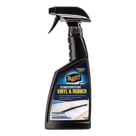 Meguiar's M5716 Marine/RV Vinyl & Rubber Cleaner & Protectant, Boat Vinyl Cleaner & Protectant, Revitalize Plastic and Rubber with an Easy-to-Use Non-Greasy Formula, 16 Fl Oz Spray Bottle