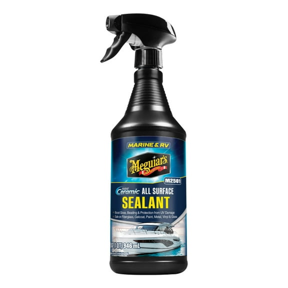 Meguiar's Marine & RV Hybrid Ceramic All Surface Sealant - Fiberglass & Gel Coat Sealant that Boosts Gloss, Beading & Protection from UV Damage - Easy to Apply and Wipe Off - 32 Fl Oz Spray
