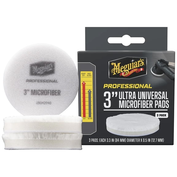 Meguiars M3MFP3 Meguiar's Professional 3" Ultra Universal Microfiber Pads *3-pack