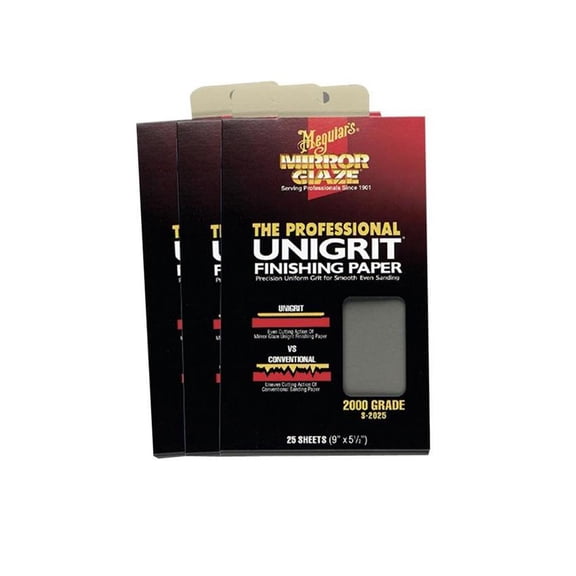 Meguiar's S2525 Mirror Glaze Unigrit Finishing Paper 2500 Grit