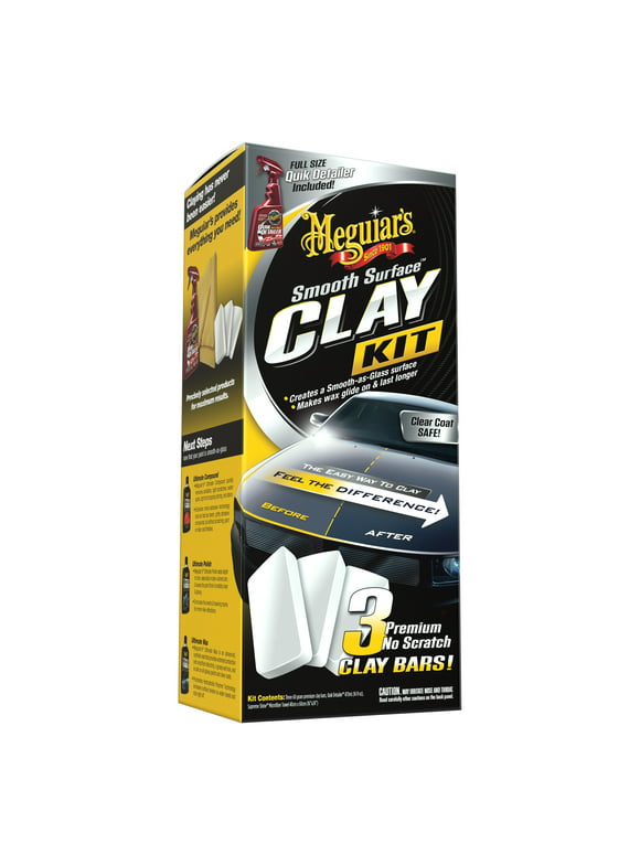 Meguiar's Smooth Surface Clay Kit - Safe and Easy Car Claying for a smooth as Glass Finish, G191700