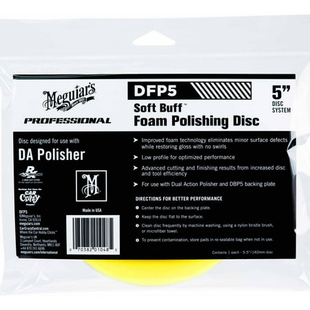 Meguiar's Soft Buff 5" DA (Dual Action) Foam Polishing Disc, DFP5, 1 Pack
