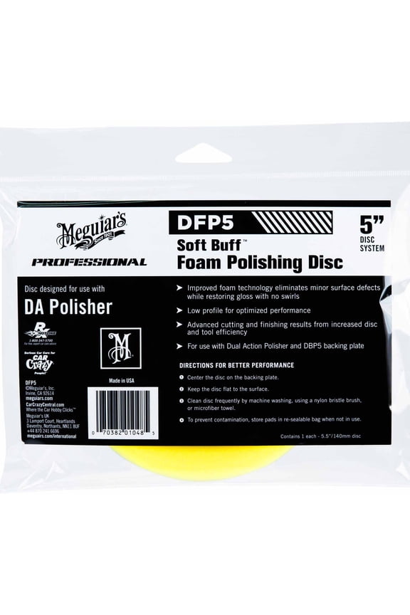 Soft Buff 5" DA (Dual Action) Foam Polishing Disc, DFP5, 1 Pack