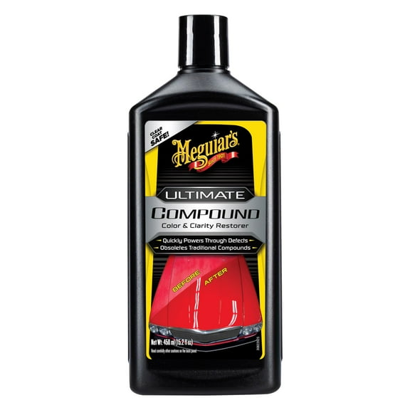 Meguiar's Ultimate Compound - Pro-Grade Car Scratch Remover, Paint Correction Compound that Removes Defects While Adding Gloss and Shine, Single Stage and Clear Coat Scratch Remove, 15.2 Oz E11
