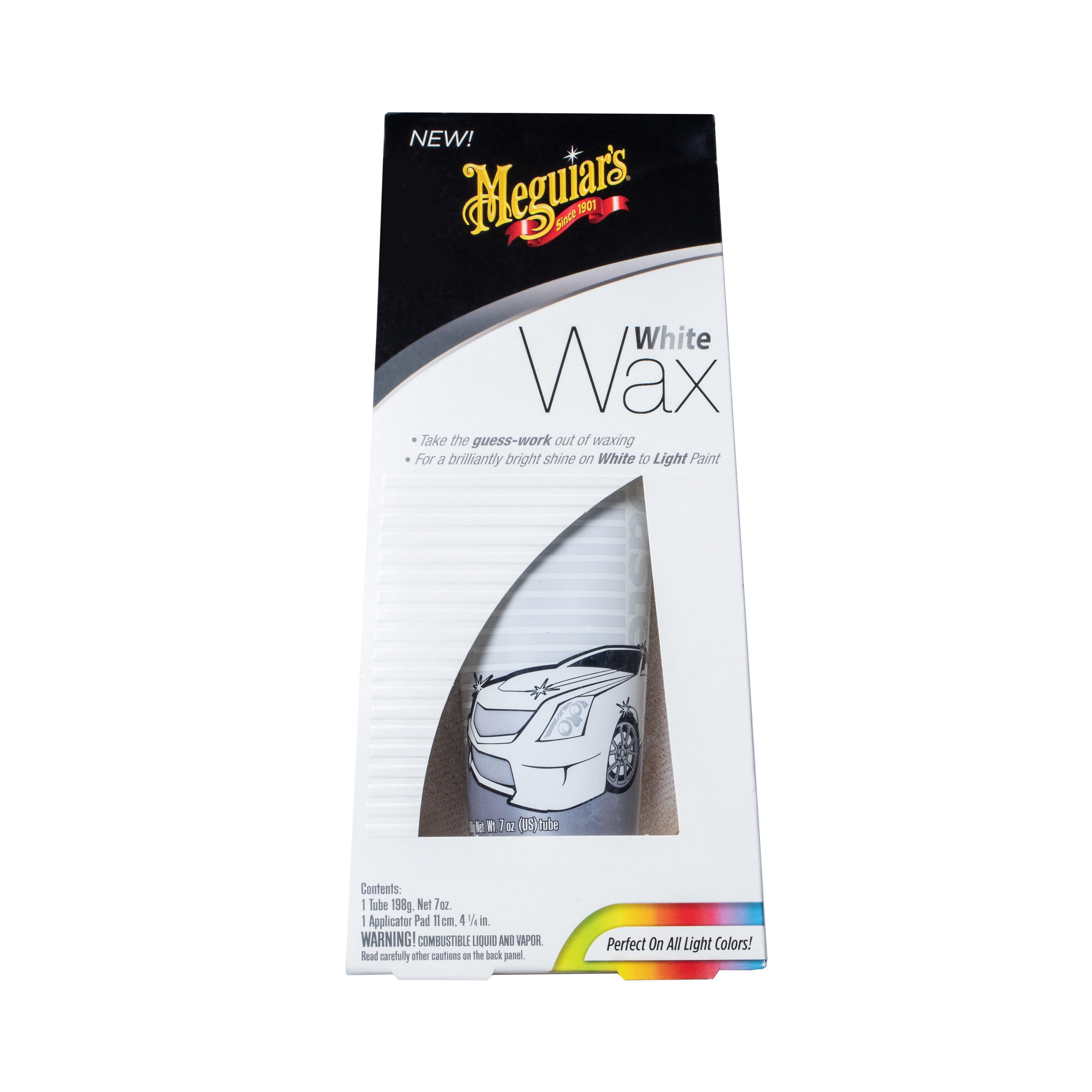 Meguiar's White Wax, White Car Wax Creates Brilliant Reflections, Gloss and  Shine, G6107, 7 oz 