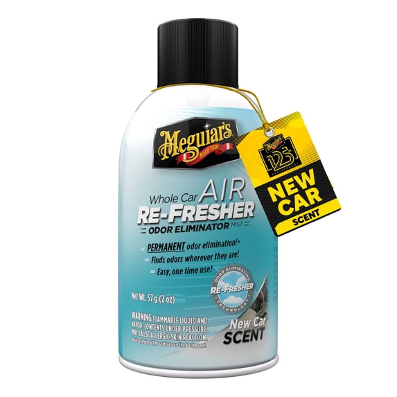 Meguiar's Whole Car Air Re-Fresher Odor Eliminator Mist, New Car Scent, G16402, 2 oz