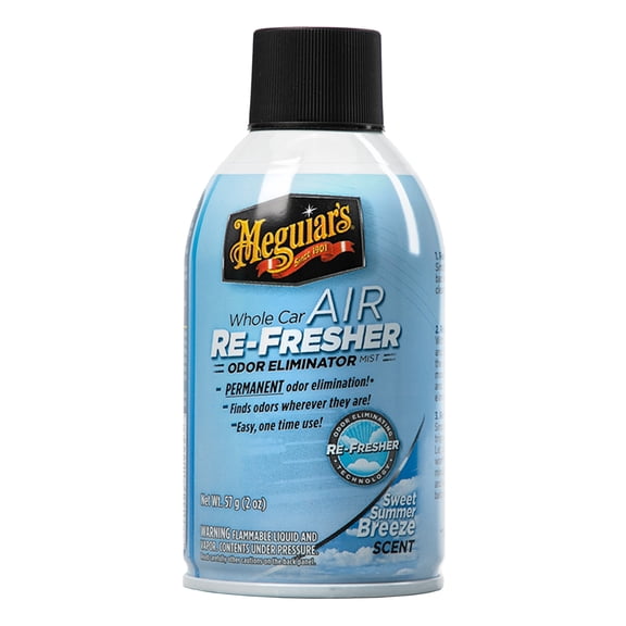 Meguiar's G16602 Whole Car Air Re-Fresher Odor Eliminator Sweet Summer Breeze Scent, 2 oz