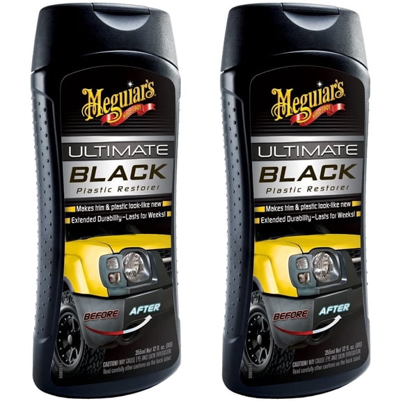 Meguiar's Ultimate Black Plastic Restorer - Restores Faded Trim - 2 Units, Black