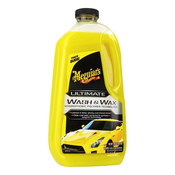 Meguiars Ultimate Car Wash and Wax, Hybrid Glossy Shine and Protection, 48 fl oz.