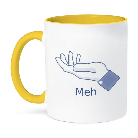 3dRose, Meh, 15oz Two-Tone Yellow Mug