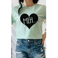 thumbnail image 1 of Meh Black Heart Valentines Graphic Tee T-Shirt, 1 of 7