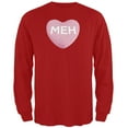 thumbnail image 1 of Meh Candy Heart Red Adult Long Sleeve T-Shirt - Medium, 1 of 1