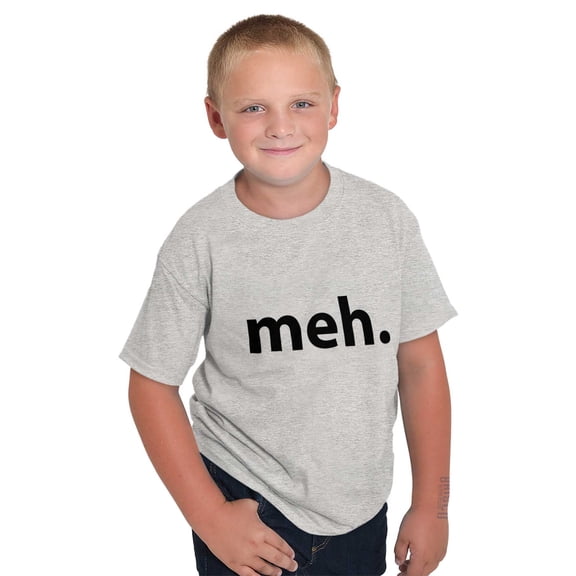 Meh Careless Sarcastic Satire Funny Crewneck T Shirts Boy Girl Teen Brisco Brands L