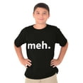 thumbnail image 1 of Meh Careless Sarcastic Satire Funny Crewneck T Shirts Boy Girl Teen Brisco Brands L, 1 of 6