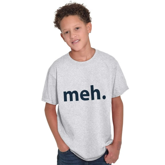 Meh Careless Sarcastic Satire Funny Crewneck T Shirts Boy Girl Teen Brisco Brands M