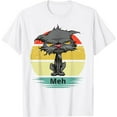 thumbnail image 1 of Meh Cat Funny Bored Cat With Yellow Eyes Cat Lovers Retro white T-Shirt, 1 of 3