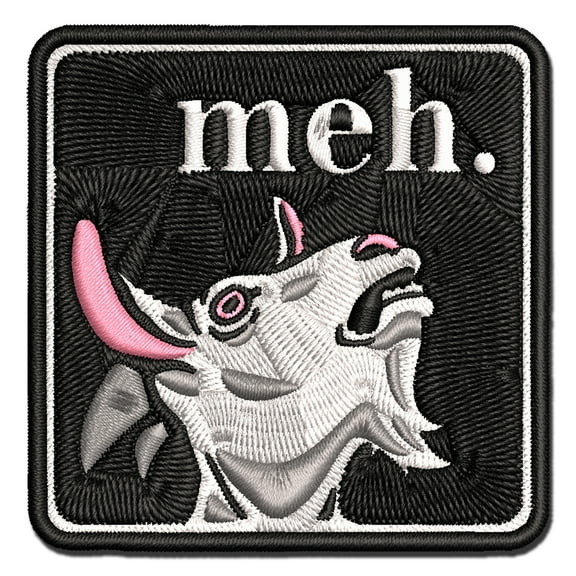 Meh Goat Applique Multi-Color Embroidered Iron-On Patch - 2.0 Inch Mini