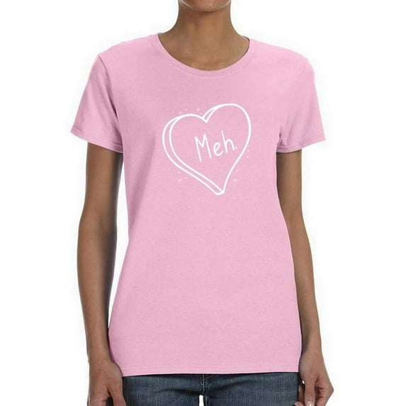 Meh Heart T-Shirt Women -Smartprints Designs, Female XX-Large