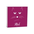 thumbnail image 1 of Meh Magenta Cat Face 5 x 5 Wood Tabletop Sign Plaque, 1 of 4